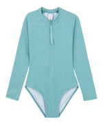 GIRLS LONG SLEEVED SWIMSUIT IN TURQUOISE