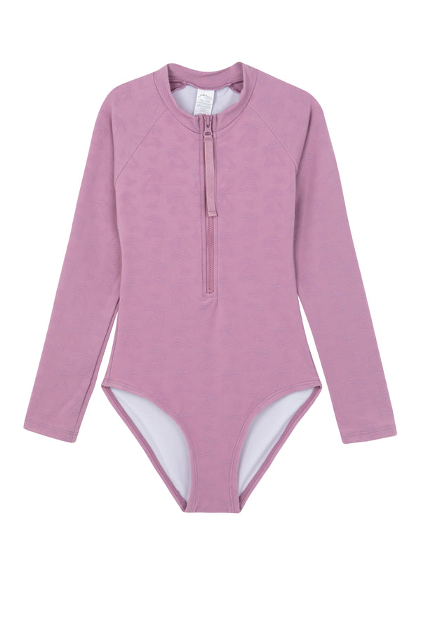 GIRLS LONG SLEEVED SWIMSUIT IN PINK