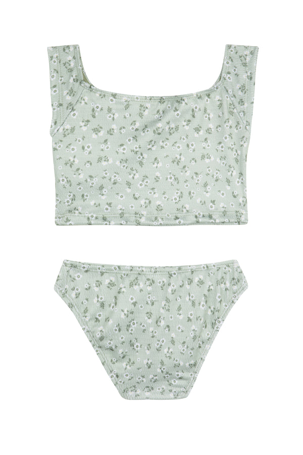 GIRLS BIKINI SET WITH CROP TOP IN GREEN