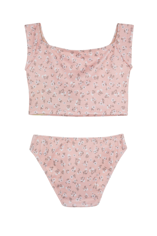 GIRLS BIKINI SET WITH CROP TOP IN ORANGE