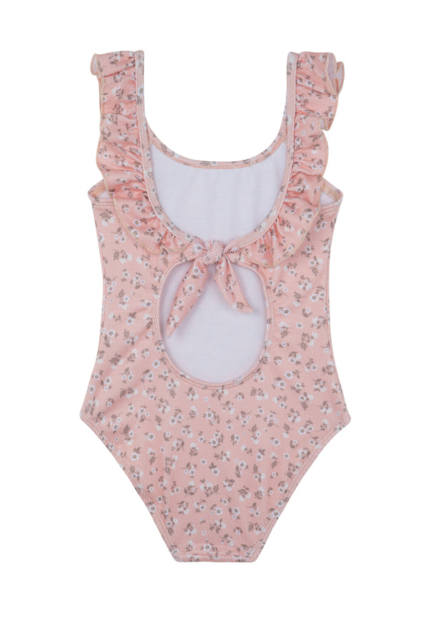 GIRLS RUFFLED SWIMSUIT IN ORANGE