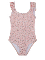 GIRLS RUFFLED SWIMSUIT IN ORANGE