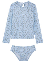 GIRLS LONG SLEEVED TANKINI SET IN BLUE