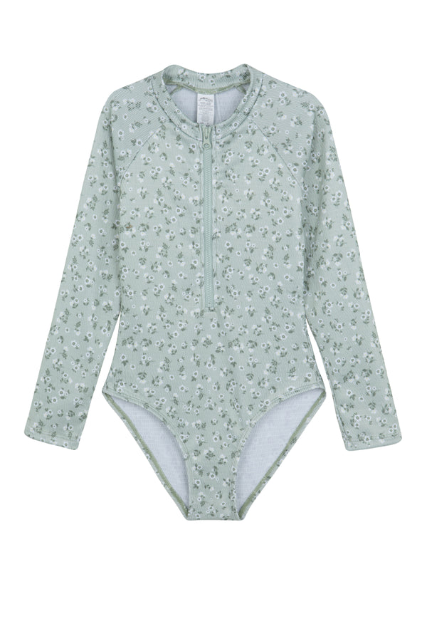 GIRLS LONG SLEEVED SWIMSUIT IN GREEN