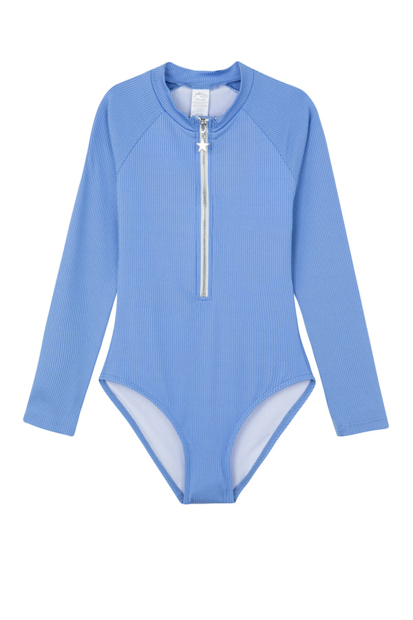 GIRLS LONG SLEEVED SWIMSUIT IN BLUE