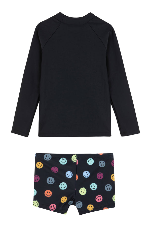 KIDS SWIMSUIT SET TOP AND SHORTS IN BLACK