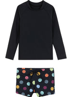 KIDS SWIMSUIT SET TOP AND SHORTS IN BLACK