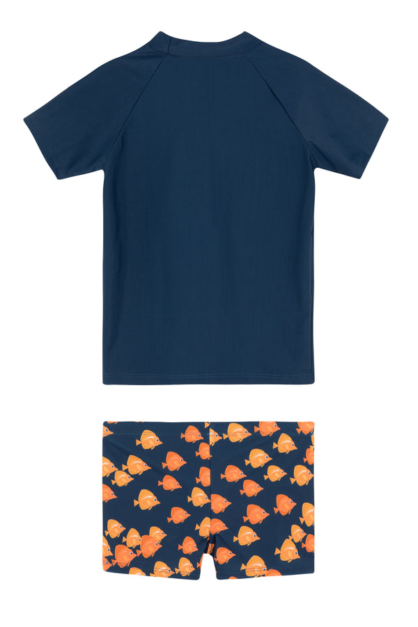 KIDS SWIMSUIT SET TOP AND SHORTS IN NAVY