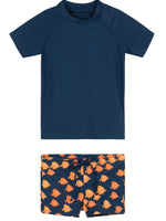 KIDS SWIMSUIT SET TOP AND SHORTS IN NAVY