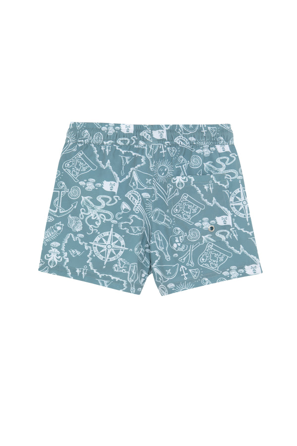 KIDS SWIM PANTS IN MULTI GREEN