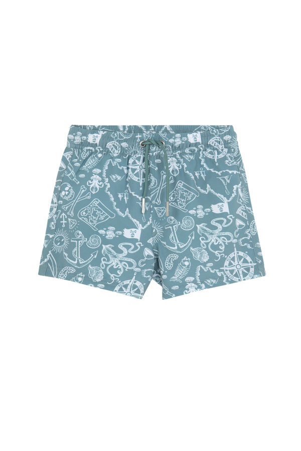 KIDS SWIM PANTS IN MULTI GREEN