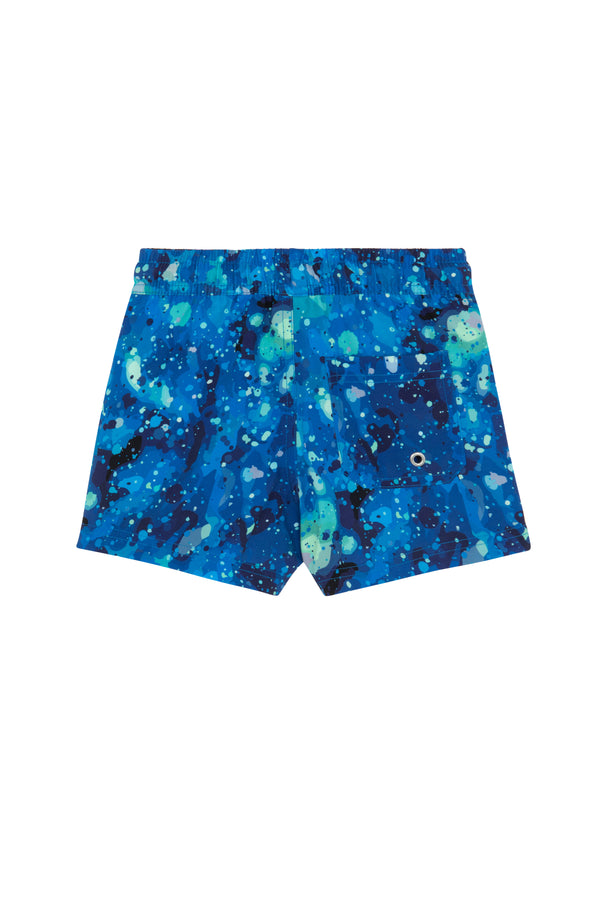 KIDS SWIM SHORTS IN MULTI BLUE