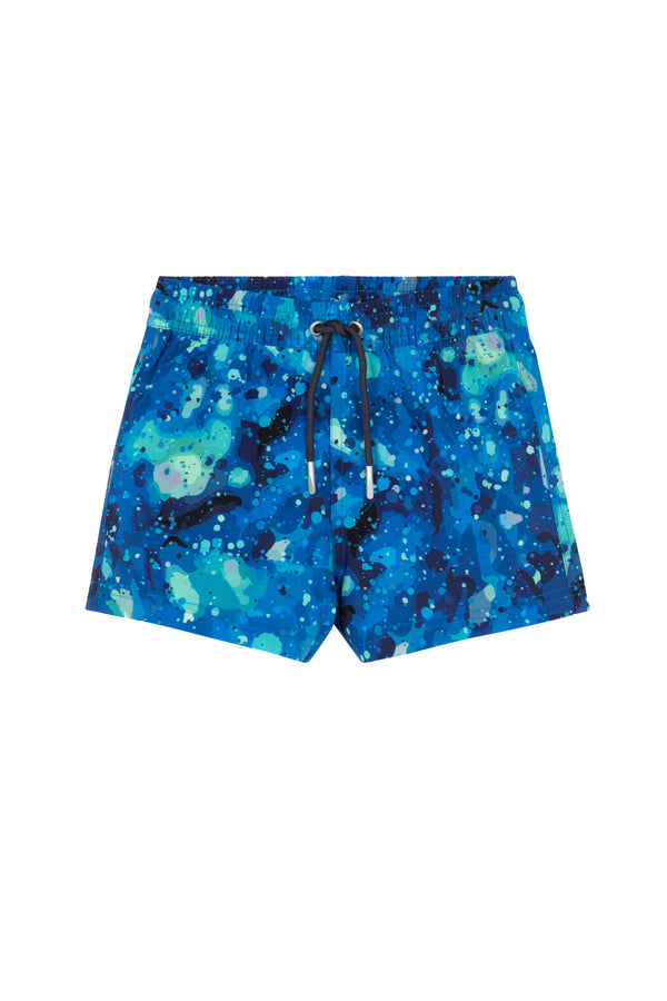 KIDS SWIM SHORTS IN MULTI BLUE
