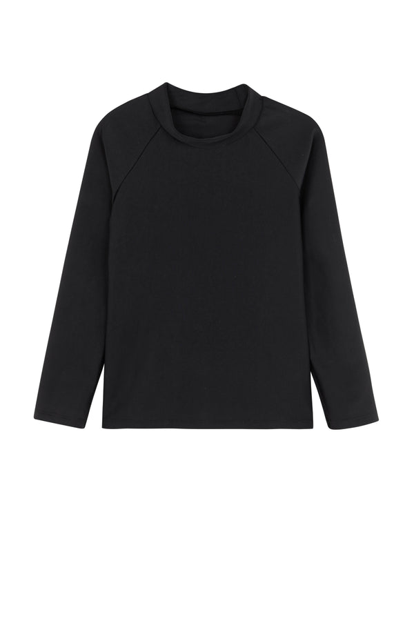 KIDS LONG SLEEVE SWIM TOP IN BLACK