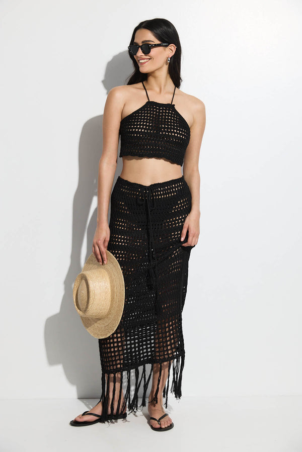 BEACH WEAR CROCHET SET - BLACK