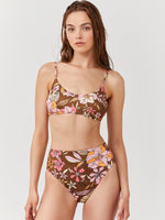 LUMA RESORT FLOWER HIGH LEG HIGH WAIST BIKINI BOTTOM