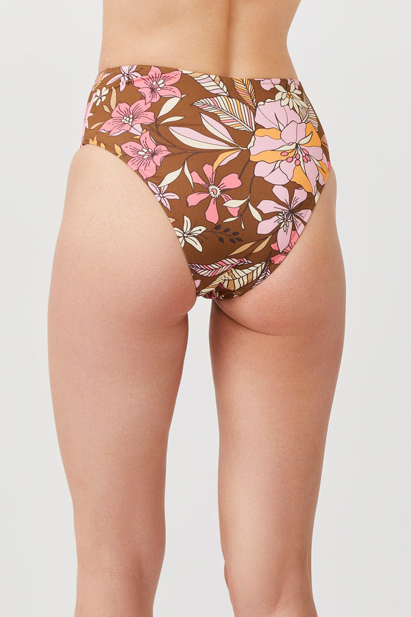 LUMA RESORT FLOWER HIGH LEG HIGH WAIST BIKINI BOTTOM