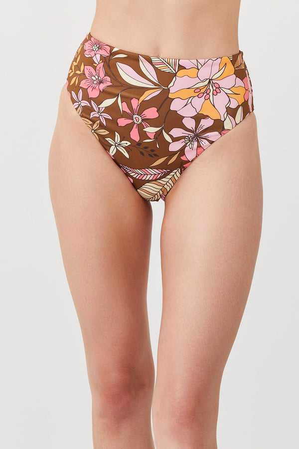 LUMA RESORT FLOWER HIGH LEG HIGH WAIST BIKINI BOTTOM