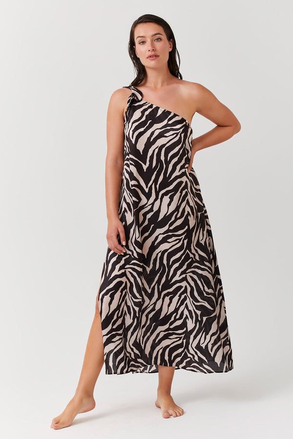LUMA ONE SHOULDER SARONG DRESS