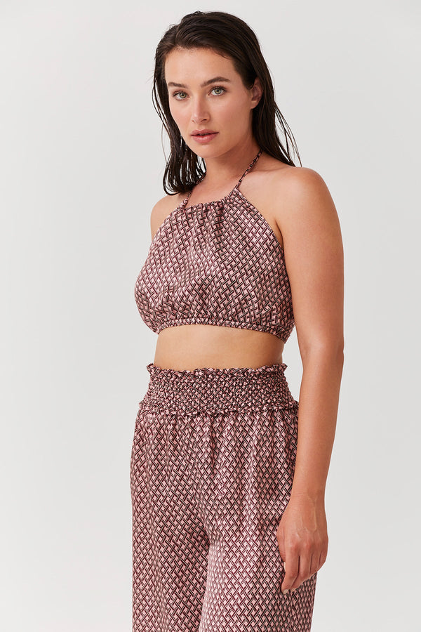 LUMA HALTER CROP TOP COVER UP