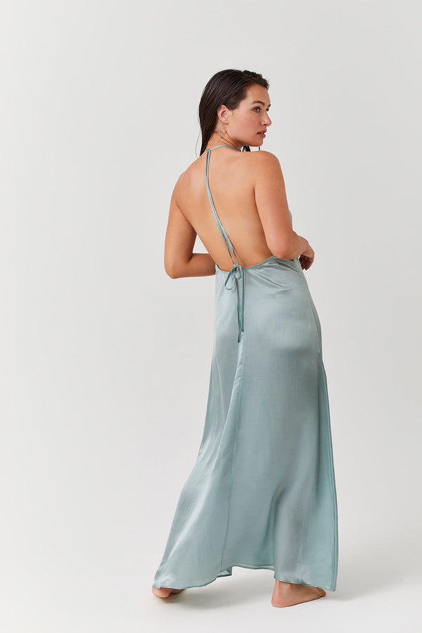 LUMA HIGH NECK LONG DRESS COVER UP