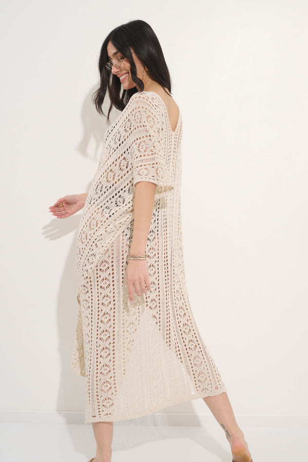 Cream Crochet Beach Dress