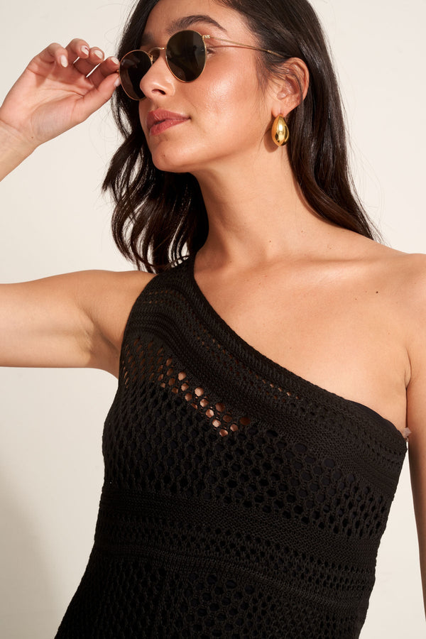 One Shoulder Crochet Dress
