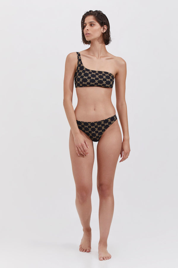 MID RISE DOUBLE SIDED BIKINI BOTTOM IN BLACK