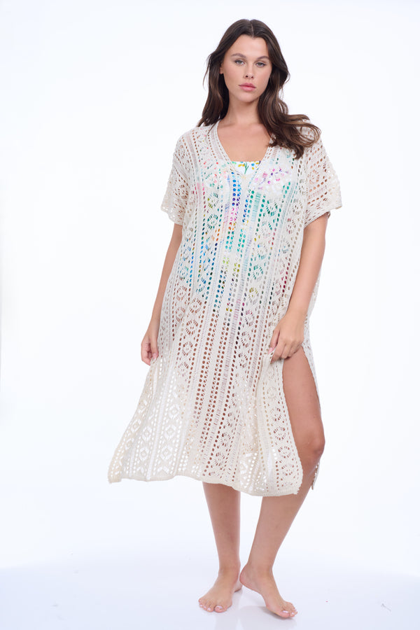 Cream Crochet Beach Dress