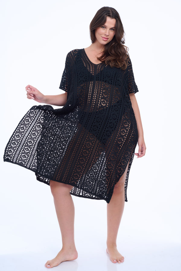 Black Crochet Beach Dress