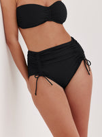 TURKIZ HIGH WAIST BIKINI BOTTOM - BLACK