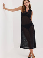 TURKIZ CROCHET BEACH DRESS - BLACK