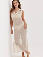 TURKIZ CROCHET BEACH DRESS - CREAM