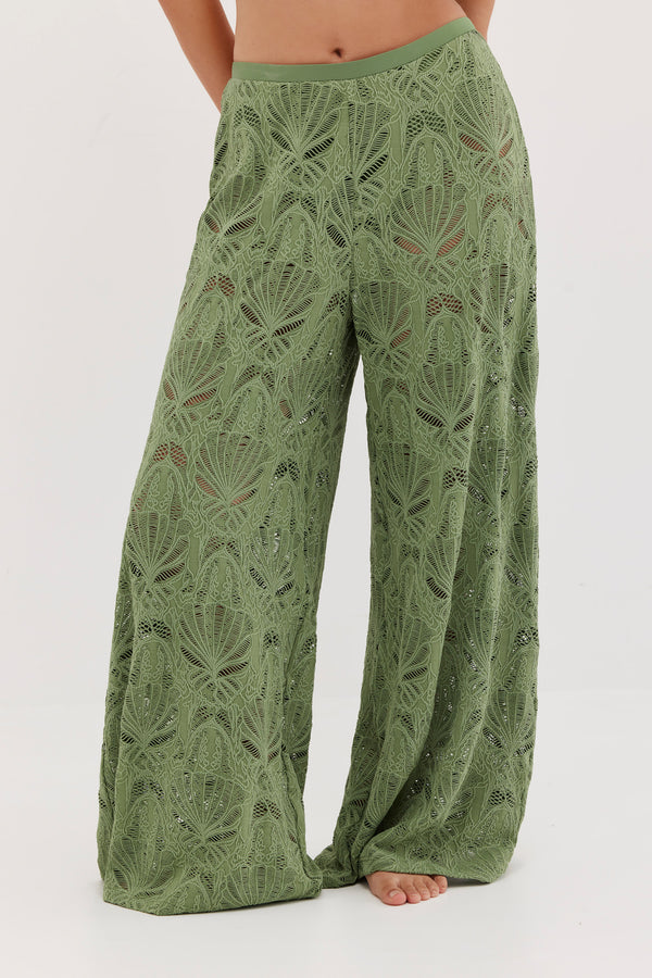 TURKIZ LACE PANTS - GREEN