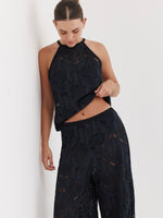 TURKIZ HIGH NECK TOP - BLACK LACE