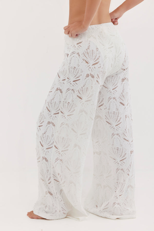 TURKIZ LACE PANTS - WHITE