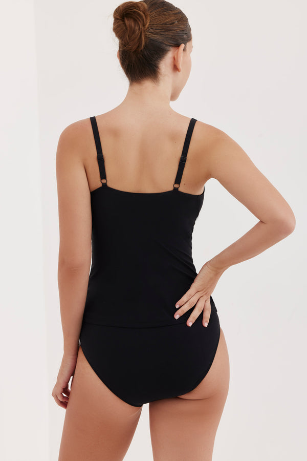 TURKIZ SWEETHEART TANKINI TOP - BLACK