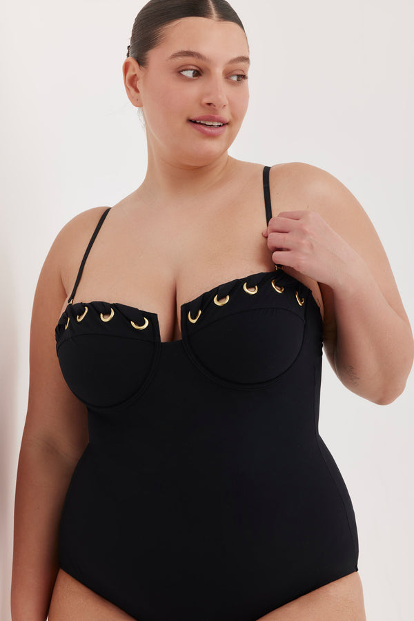TURKIZ BANDEAU ONE PIECE - BLACK