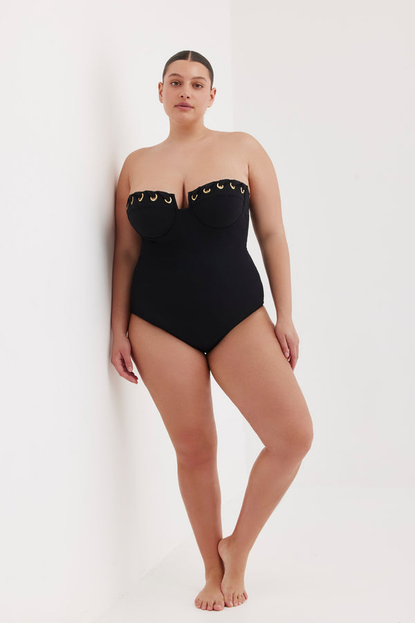 TURKIZ BANDEAU ONE PIECE - BLACK
