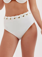 TURKIZ HIGH WAIST BIKINI BOTTOM - WHITE
