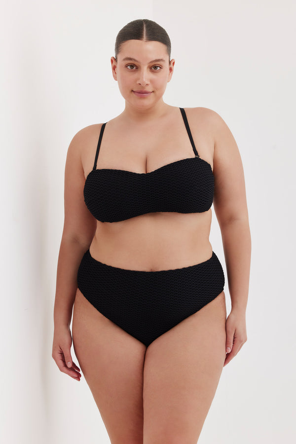 TURKIZ BANDEAU BIKINI TOP - BLACK