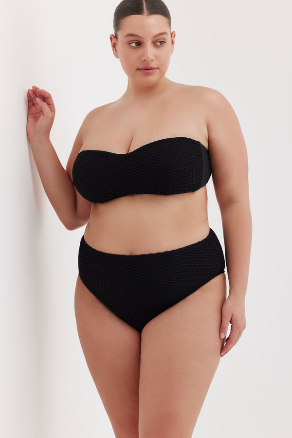 TURKIZ BANDEAU BIKINI TOP - BLACK
