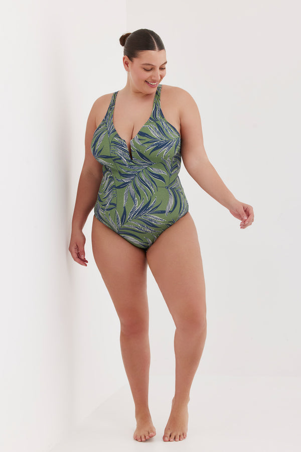 TURKIZ V-NECK ONE PIECE - TROPICAL