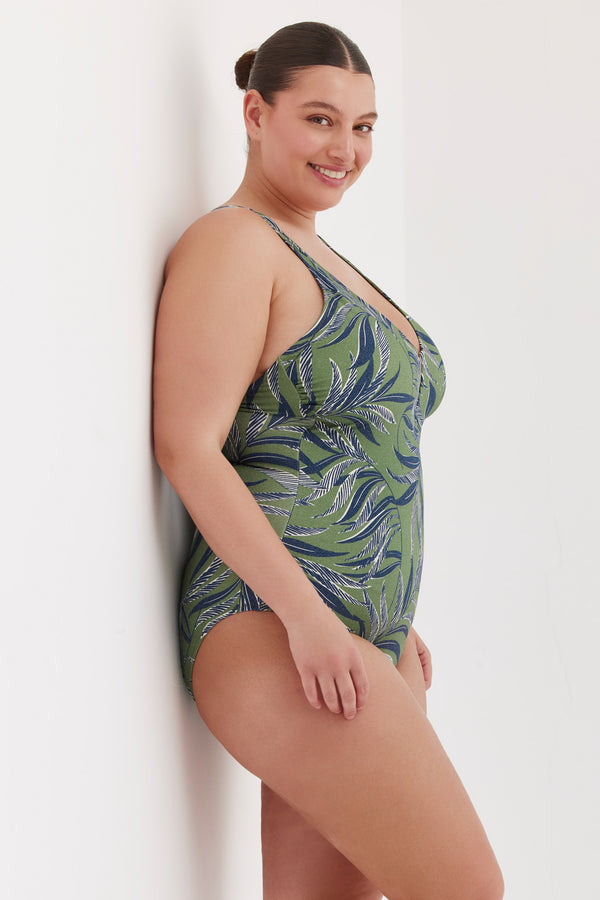 TURKIZ V-NECK ONE PIECE - TROPICAL