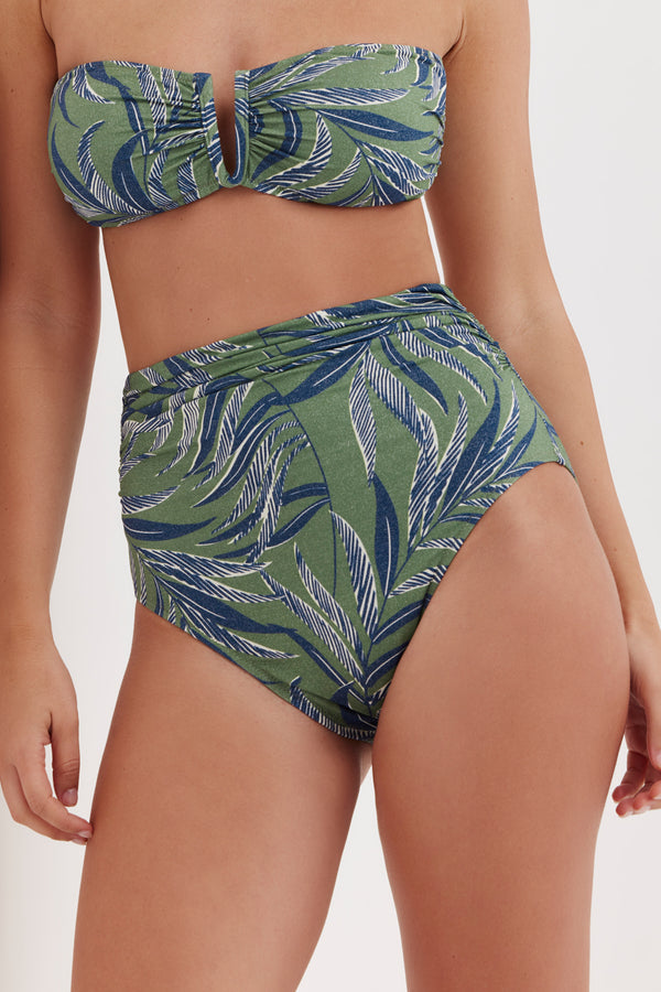 TURKIZ HIGH WAIST BOTTOM - TROPICAL GREEN