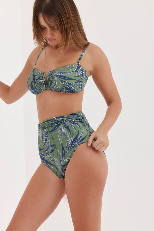 TURKIZ BANDEAU BIKINI TOP - TROPICAL