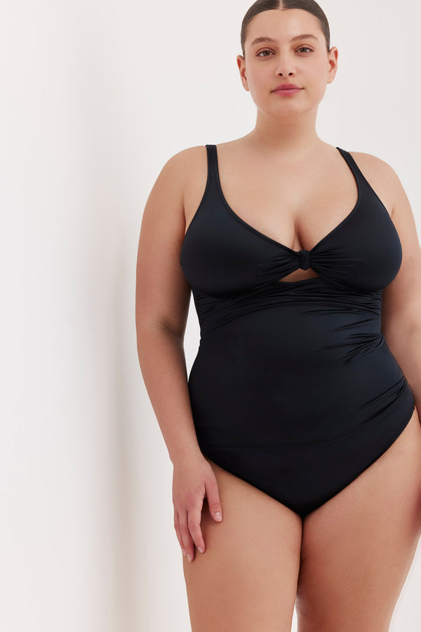 TURKIZ KNOTTED TANKINI TOP - BLACK