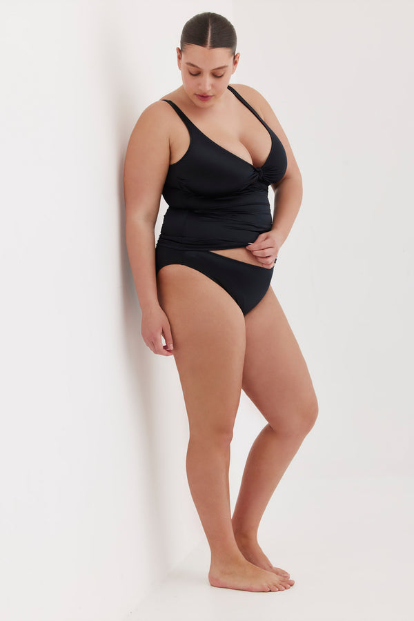 TURKIZ KNOTTED TANKINI TOP - BLACK