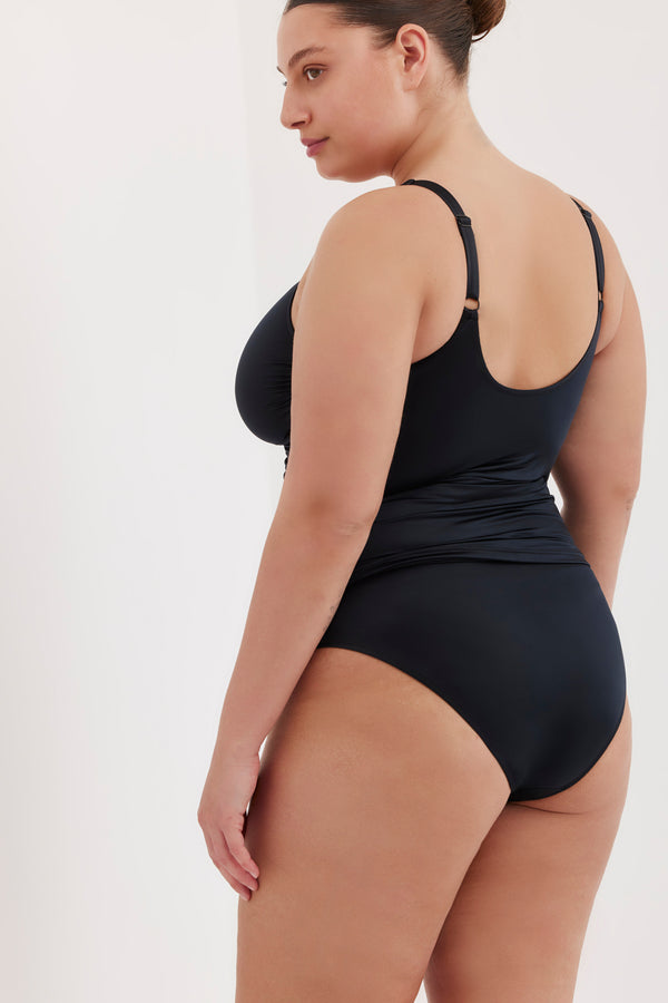 TURKIZ KNOTTED TANKINI TOP - BLACK