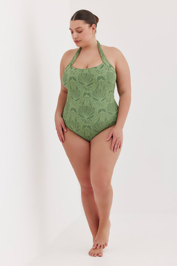 TURKIZ LACE ONE PIECE SWIMSUIT - GREEN